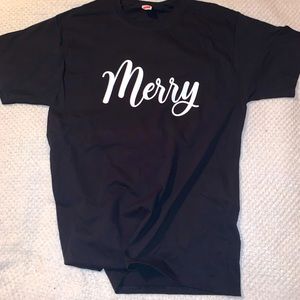 Black Merry Christmas T Shirt